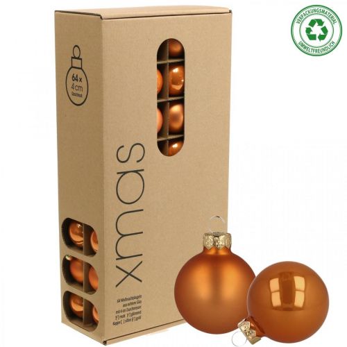 Artikel Julekugler glas orange kugler mat/blank Ø4cm 60 stk