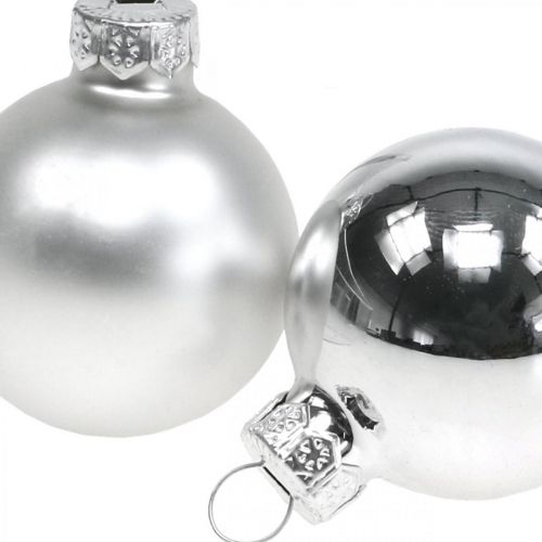 Artikel Julekugler glas sølv kugle mat/blank Ø4cm 60p