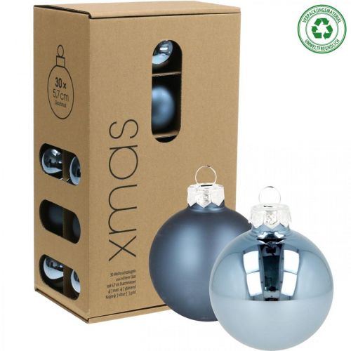 Floristik24 Julekugler glas blå mat skinnende Ø5,5cm 26stk