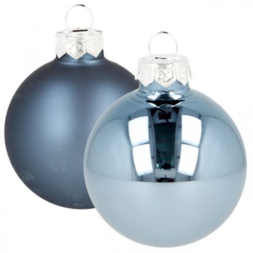 Floristik24 Julekugler glas blå mat skinnende Ø5,5cm 26stk