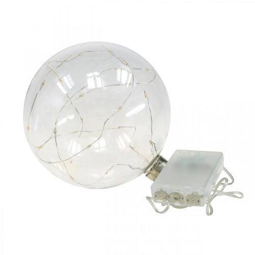 Floristik24 Julebold LED kugle Ø10cm 15L indvendig varm hvid timer