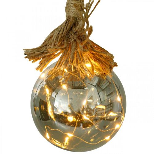 Floristik24 LED kugle indvendig Ø10cm tonet 15L varm hvid timer