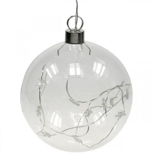 Floristik24 Julebold LED kugle Ø12cm 15L indvendig varm hvid timer