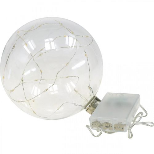 Floristik24 Julebold LED kugle Ø15cm 30L indvendig varm hvid timer