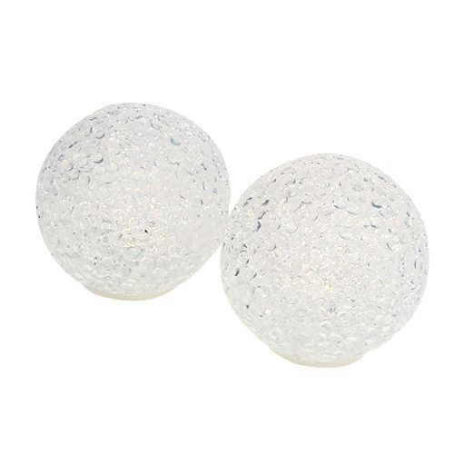 Floristik24 Kugle med belysning medium hvid-varm Ø7cm 6stk
