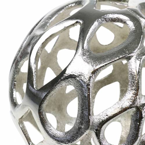 Floristik24 Dekorativ kugle gennembrudt metal sølv Ø20cm
