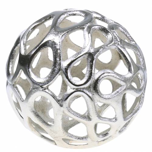 Floristik24 Dekorativ kugle gennembrudt metal sølv Ø20cm