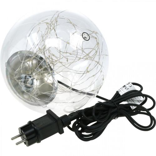 Floristik24 LED kugle stor indvendig og udvendig Ø20cm klar 80L varm hvid