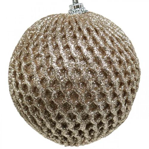 Floristik24 Julekugle champagne honningkage trækugle Ø8cm 6stk