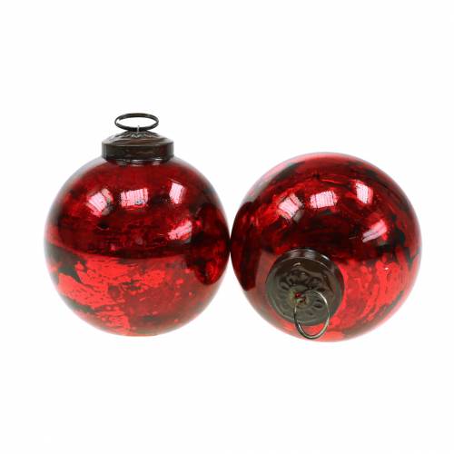 Floristik24 Juletræspynt Julekugle glas rød Ø8cm 6stk