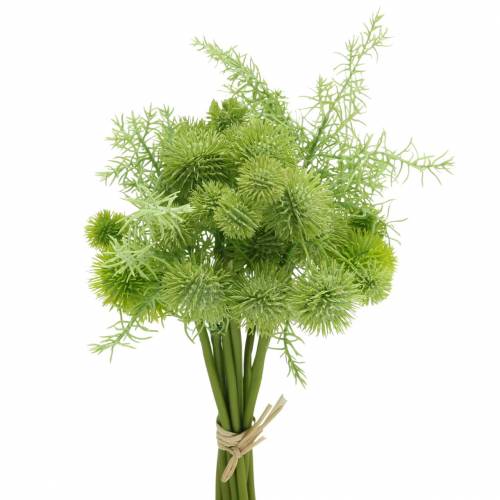 Floristik24 Kugletidsel i bundt kunstgrønt assorteret 34cm 10 stk