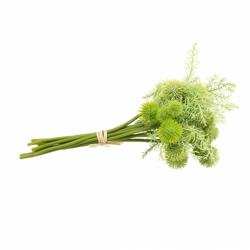 Floristik24 Kugletidsel i bundt kunstgrønt assorteret 34cm 10 stk