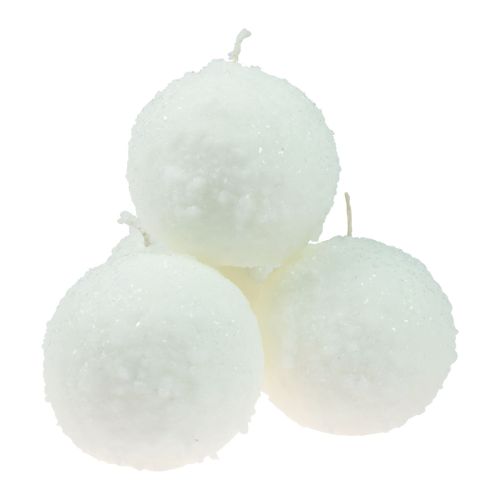 Artikel Kuglelys hvide sneboldlys kuglelys Ø10cm 4 stk