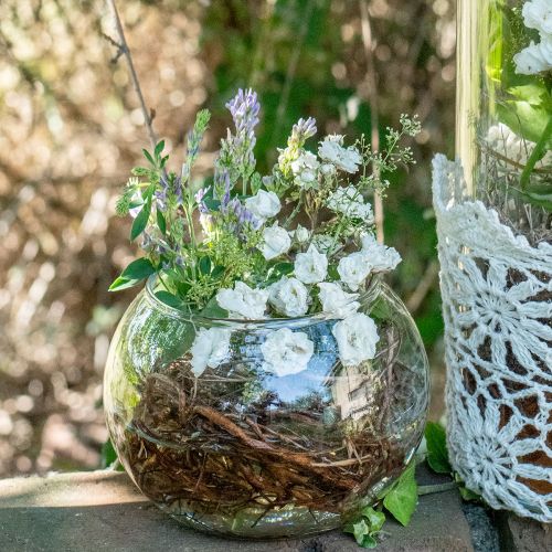 Artikel Kuglevase glas blomstervase rund glas dekoration H10cm Ø11cm