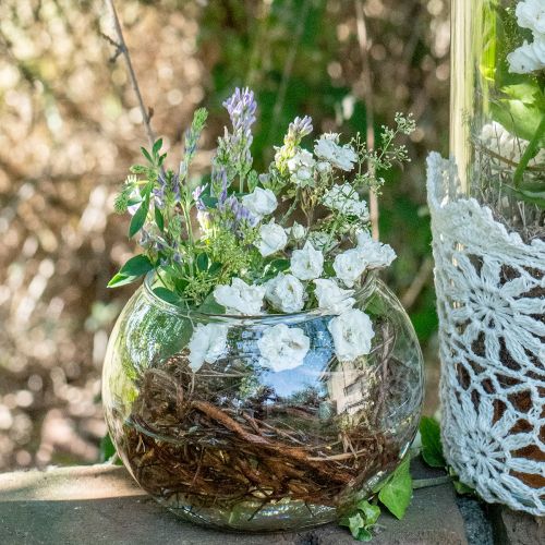 Floristik24 Kuglevase glas blomstervase rund glas dekoration H10cm Ø11cm