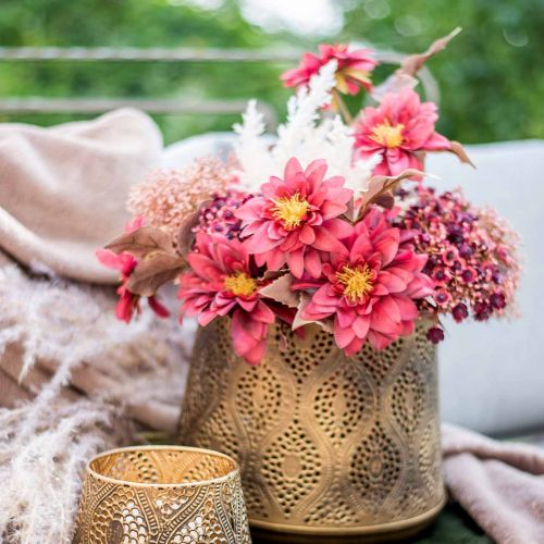 Floristik24 Kunstig blomst dahlia rød, silke blomst efterår 72cm Ø9/11cm