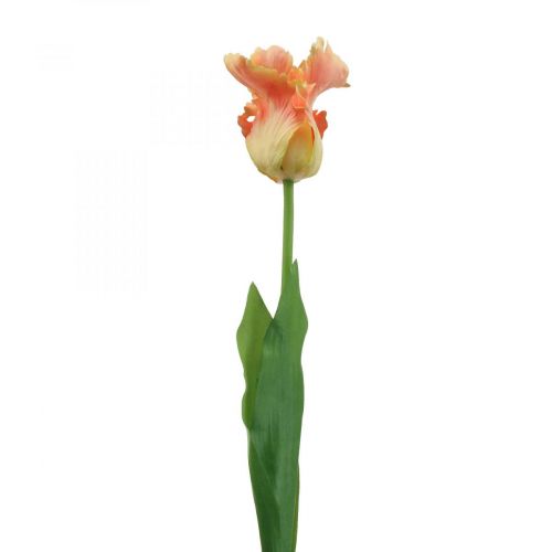 Kunstig blomst, papegøje tulipan orange, forårsblomst 63cm