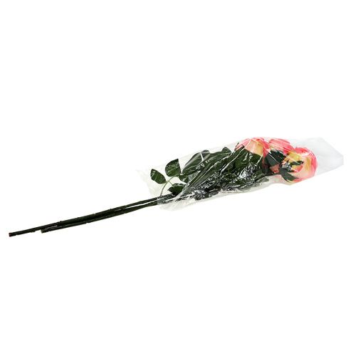 Floristik24 Kunstig rosefyldt lyserød Ø10cm L65cm 3stk