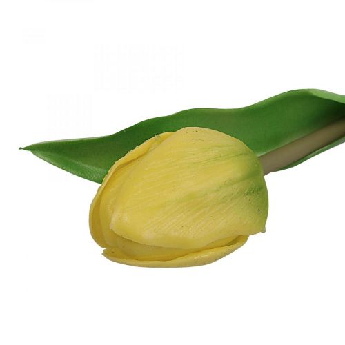 Artikel Kunstig Blomst Tulipan Gul Real Touch Forårsblomst H21cm
