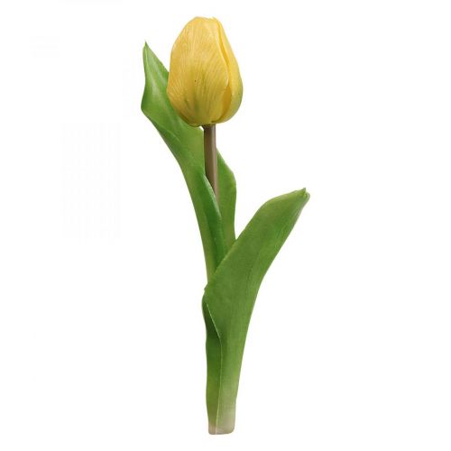 Artikel Kunstig Tulipan Gul Real Touch Forårsblomst H21cm
