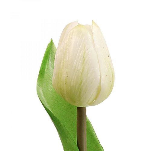 Artikel Kunstig Tulipan Hvid Real Touch Forårsblomst H21cm