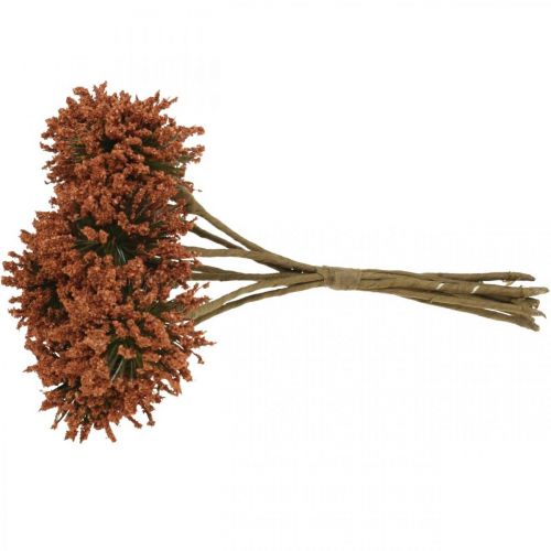 Artikel Kunstige blomster brune dekorative blomster i et bundt af 4 stk