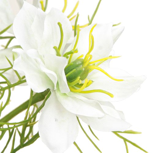Artikel Kunstige Blomster Hvid Nigella Virgin i Grøn 67cm 3 Stk