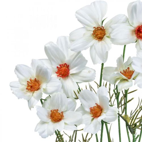 Artikel Kunstige blomster Cosmea hvide silkeblomster H51cm 3 stk