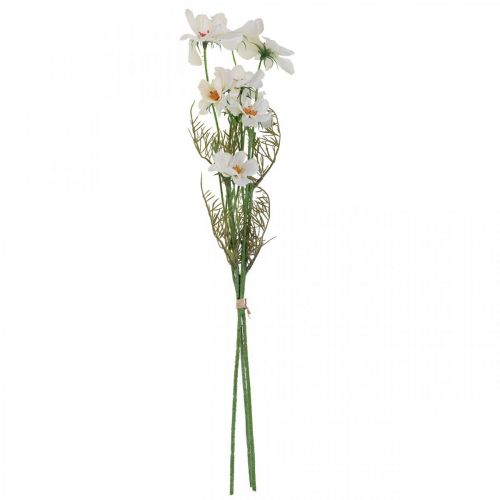 Artikel Kunstige blomster Cosmea hvide silkeblomster H51cm 3 stk