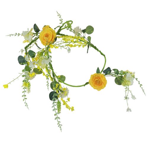 Artikel Kunstige blomster dekorativ bøjle forår sommer gul hvid 150cm