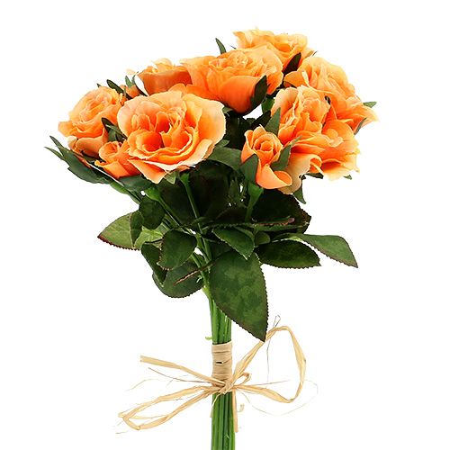 Floristik24 Kunstige blomster rose buket orange L26cm 3stk