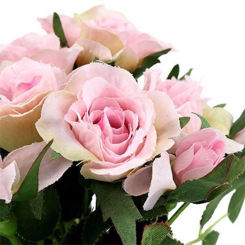 Artikel Kunstige blomster rose buket lyserød L26cm 3stk