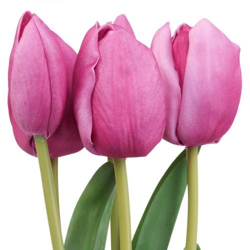 Floristik24 Kunstige blomster tulipan pink, forårsblomst L48cm bundt af 5