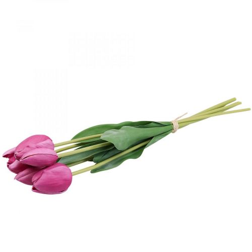 Artikel Kunstige blomster tulipan pink, forårsblomst L48cm bundt af 5