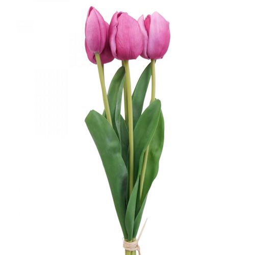 Artikel Kunstige blomster tulipan pink, forårsblomst L48cm bundt af 5