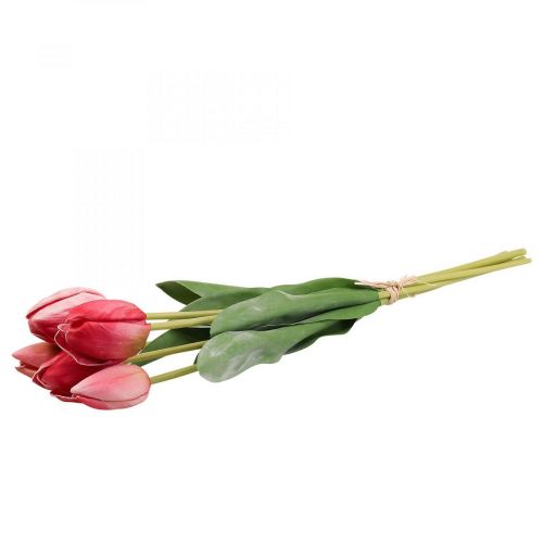 Floristik24 Kunstig tulipanrød, forårsblomst 48 cm bundt af 5