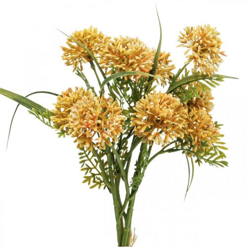 Floristik24 Kunstige blomster Gul Allium dekoration Prydløg 34cm 3 stk i bundt