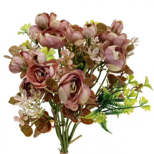 Floristik24 Kunstige blomster deco buket ranunculus kunstige pink 32cm