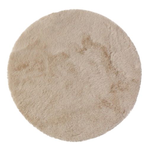 Floristik24 Kunstpels dekorativ pels rund bordløber pels tæppe beige Ø38cm