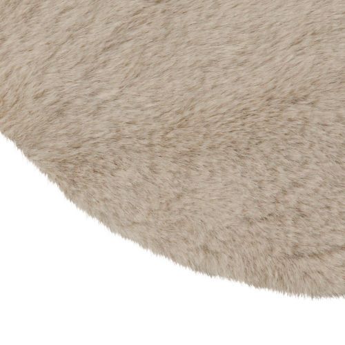 Artikel Kunstpels dekorativ pels rund bordløber pels tæppe beige Ø38cm