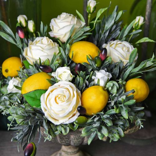 Floristik24 Kunstig frugt, citron, dekorative frugter L8,5cm Ø5cm 4stk