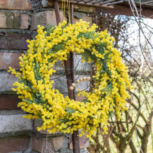 Artikel Kunstig plante, sølv akacie, deco mimosa gul, 39cm 3 stk