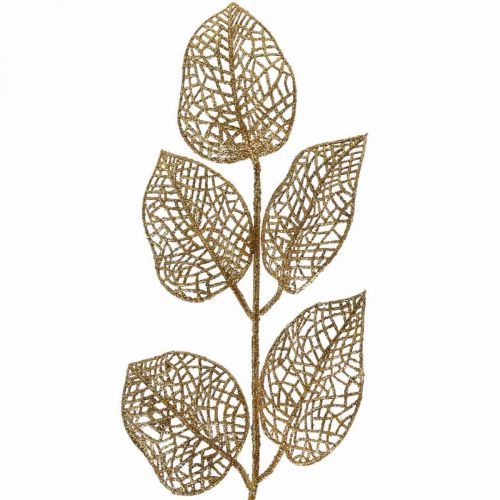 Artikel Kunstige planter, grendekoration, dekorativ bladgylden glitter L36cm 10 stk