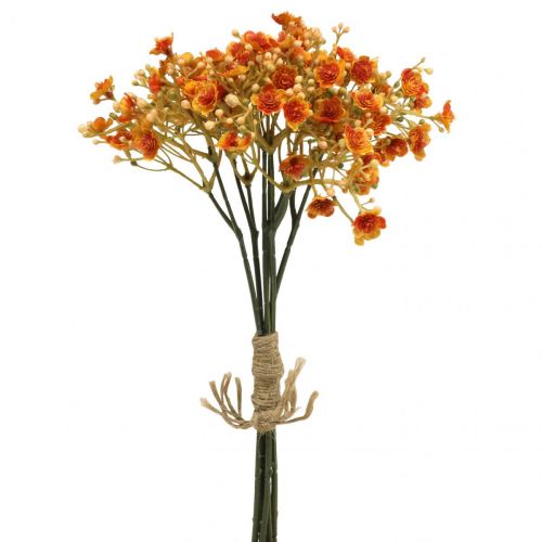 Floristik24 Gypsophila kunstige blomster Gypsophila Orange L30cm 6 stk i bundt