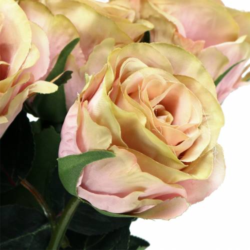 Artikel Kunstig rosefyldt fløde, lyserød Ø6cm L37cm 6stk