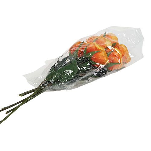 Floristik24 Kunstige roser fyldt orange Ø6cm L37cm 6stk