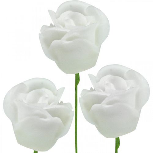 Kunstige roser creme voks roser dekorative roser voks Ø6cm 18 stk