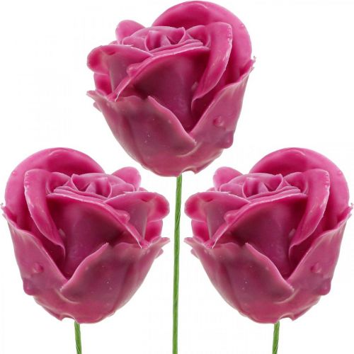 Artikel Kunstige roser fuchsia voks roser deco roser voks Ø6cm 18 stk