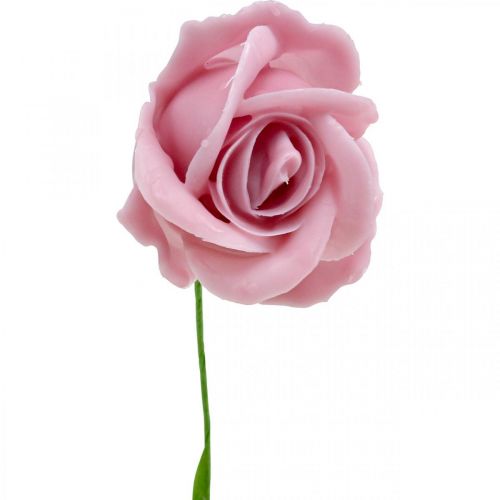 Artikel Kunstige roser lyserøde voksroser deco roser voks Ø6cm 18p