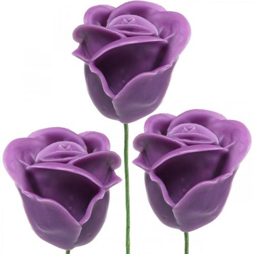 Kunstige roser violet voks roser deco roser voks Ø6cm 18p